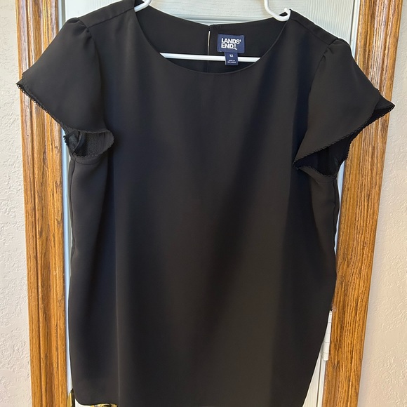 Lands' End Tops - Lands’ End Short Sleeve Crepe Tulip Sleeve Blouse (size 12)